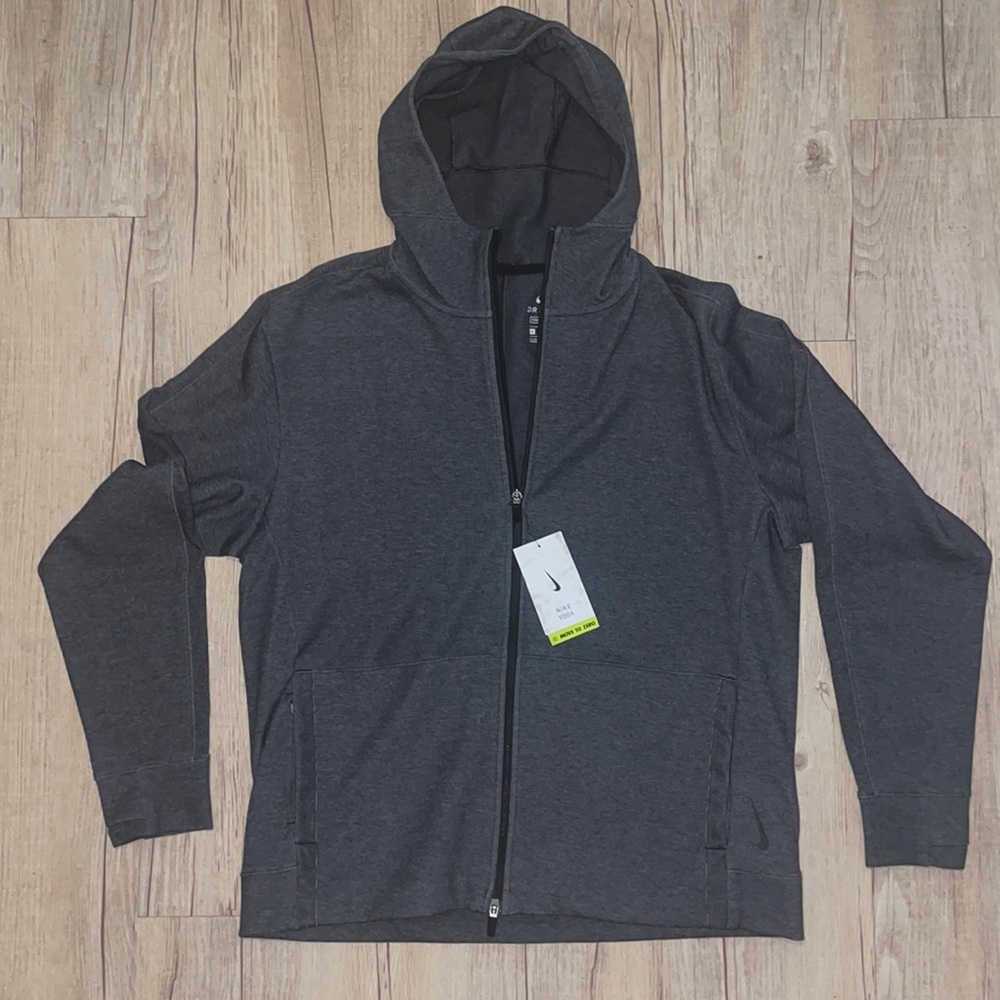 New Nike Yoga mens Dri-Fit full zip hooded sweatshirt hoodie size Large L